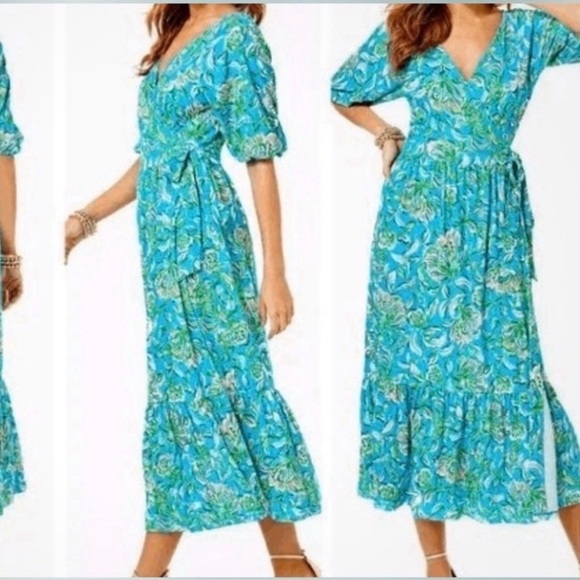 Lilly Pulitzer Dresses & Skirts - Lilly Pulitzer Brantley Midi Wrap Dress
